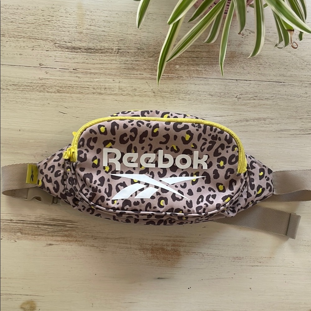Reebok Animal Print Fanny Pack with Yellow Accents